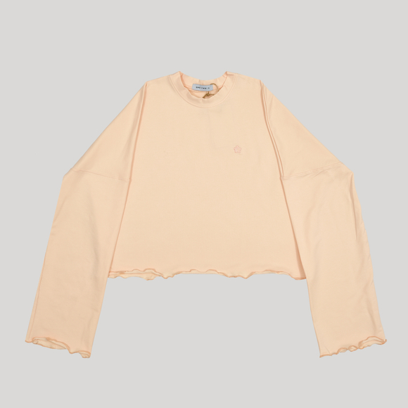 LS T-Shirt Wavy Hem Vanilla Cream