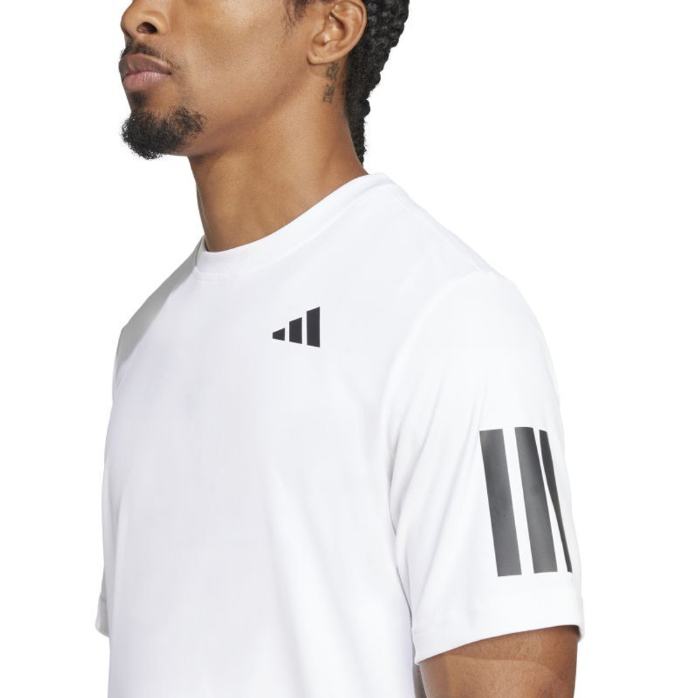 Мужская теннисная футболка Adidas Club Tennis Climacool 3-Stripes - белый