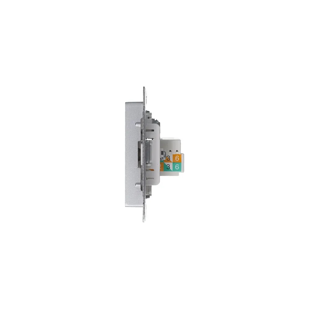 ATLASDESIGN РОЗЕТКА двойная ТВ + компьютерная RJ45 кат. 5e, механизм, АЛЮМИНИЙ