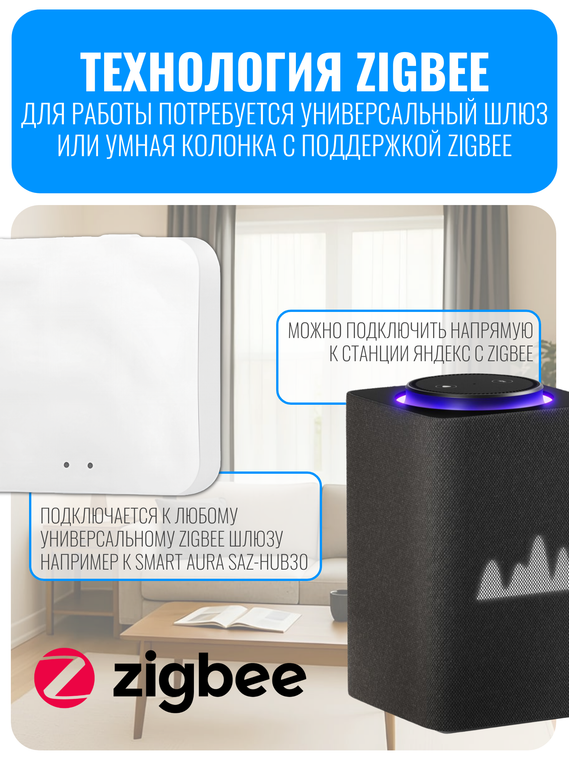 Умный сенсорный ZigBee выключатель Smart Aura серия Classic без рамки