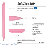 Ручка шариковая автомат. 0.7 мм, синяя "SoftClick. Zefir", 3 цвета корп. (Bruno Visconti)