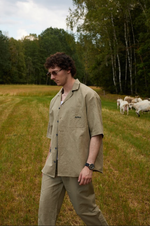 Рубашка "Linen" оливковая