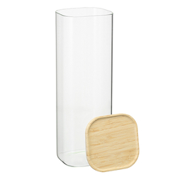 Банка для хранения квадратная Glass Bamboo, 2,2 л