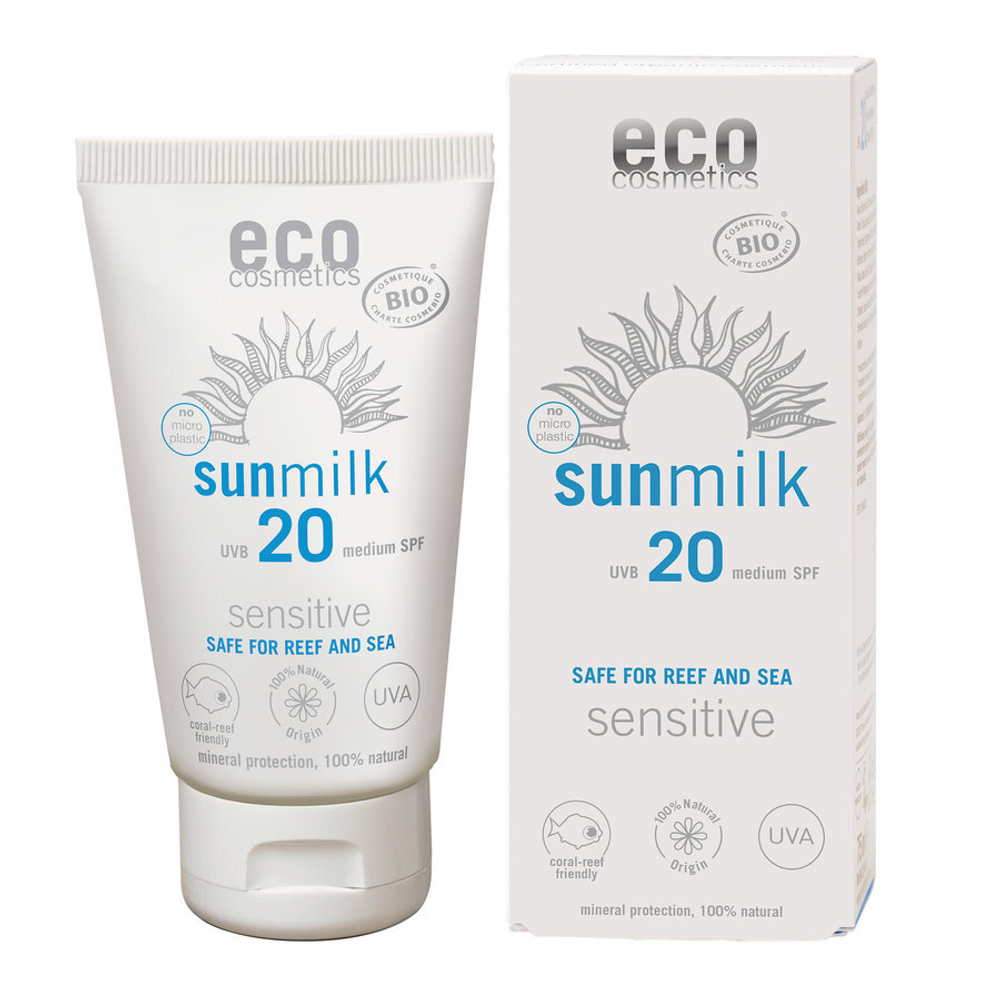 Солнцезащитное молочко SPF20 для чувствительной кожи Eco Cosmetics, 75 мл
