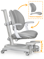Детское кресло Mealux Ortoback Duo Plus Grey (арт. Y-510 G Plus)