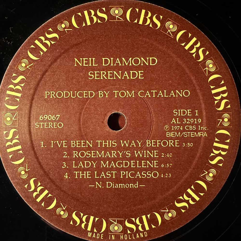 Neil Diamond ‎– Serenade (Голландия 1974г.)