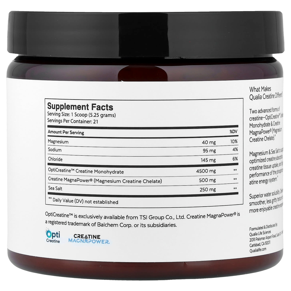 Qualia, Creatine+™, улучшенный комплекс с креатином, 110 г (3,9 унции)