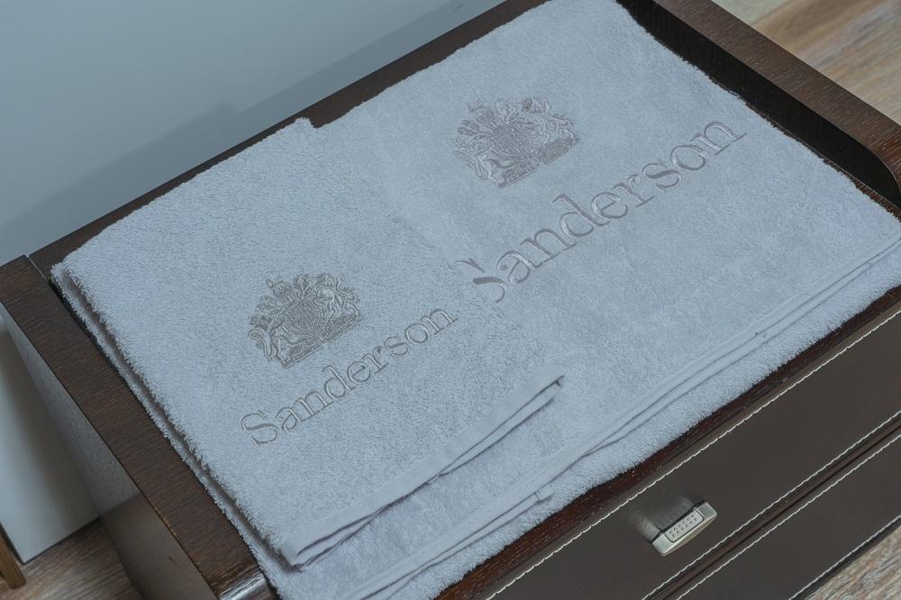 Набор полотенец 3шт Palombella Sanderson Logo Ricamato Эмблема вышита 110 grigio-grigio серый-сверый