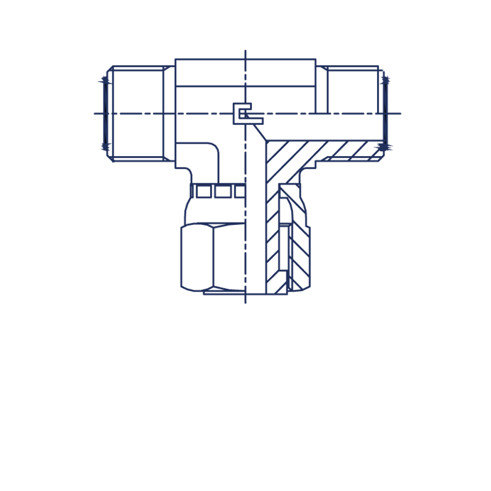 Соединение FNT D28-30-32 ORFS 1.11/16 (обжатая гайка)