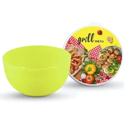 Миска 3л с крышкой «GRILL MENU» салатовый