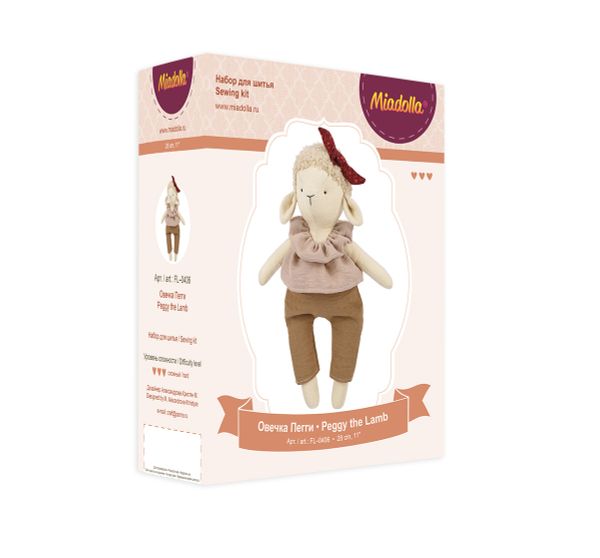 Набор для шитья игрушки Овечка Пегги 28 см, Miadolla FL-0406