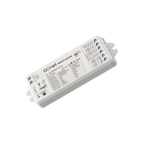 Donel,RGB+CCT контроллер , напряжение питания 12-24V DC, 5х3А, выходная мощность 360W, Tuya Bluetoot