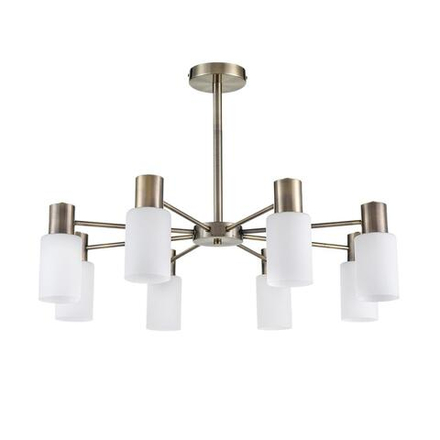 8100/8C COMFI LN26 106 бронза/белый металл/стекло Люстра потолочная Е14 8*40W 220V MAVE