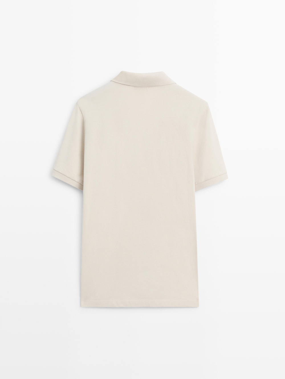Massimo Dutti Поло из рельефного хлопка, дымчатый