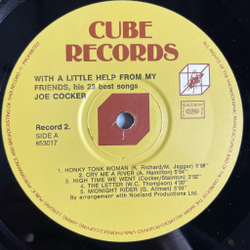 Винтажная виниловая пластинка LP Joe Cocker With A Little Help From My Friends (His 23 Best Songs) (France 1976)