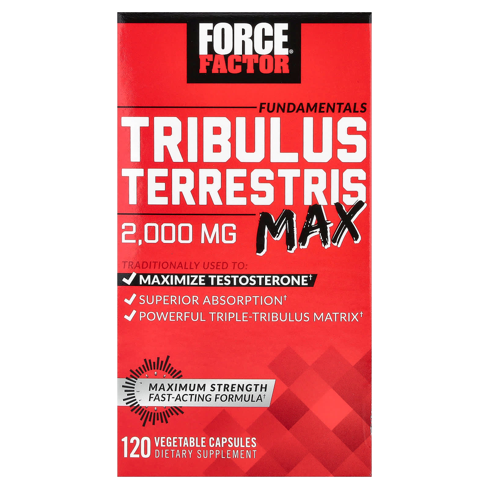 Force Factor, Fundamentals, якорцы стелющиеся (Tribulus terrestris Max), 120 вегетарианских капсул