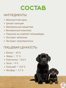 Фитокальцевит витаминно-минеральный комплекс для щенков,500г