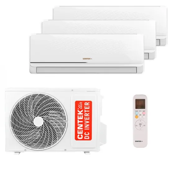 Мультисплит система на 3 комнаты Centek CT-66AMWM-H09/4R3B(FX) x 3 / CT-66AM3-H27/4DR3C