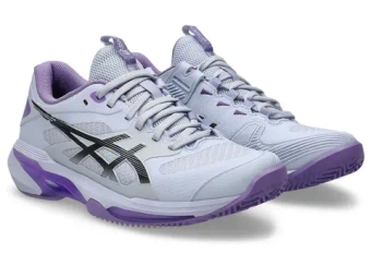Женские Кроссовки теннисные Asics Solution Speed FF 4 Clay Night Energy - blue fade/gunmetal