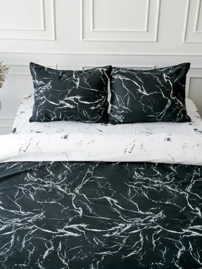 Постельное белье Евро поплин Павлайн Sweet Sleep Мрамор с 2 нав. 50*70