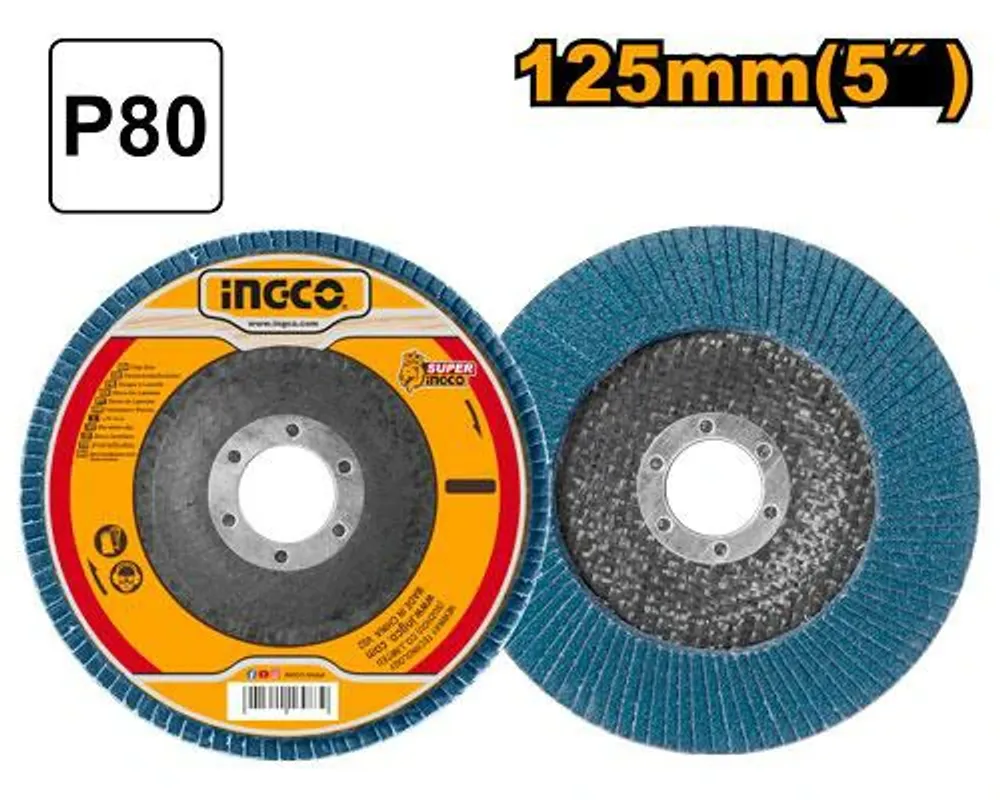 Круг лепестковый КЛТ 2 125х22 мм Р80, цирконий SUPER INGCO FDZ1253