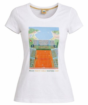 Женская теннисная футболка Monte-Carlo Rolex Masters Affiche Print - white
