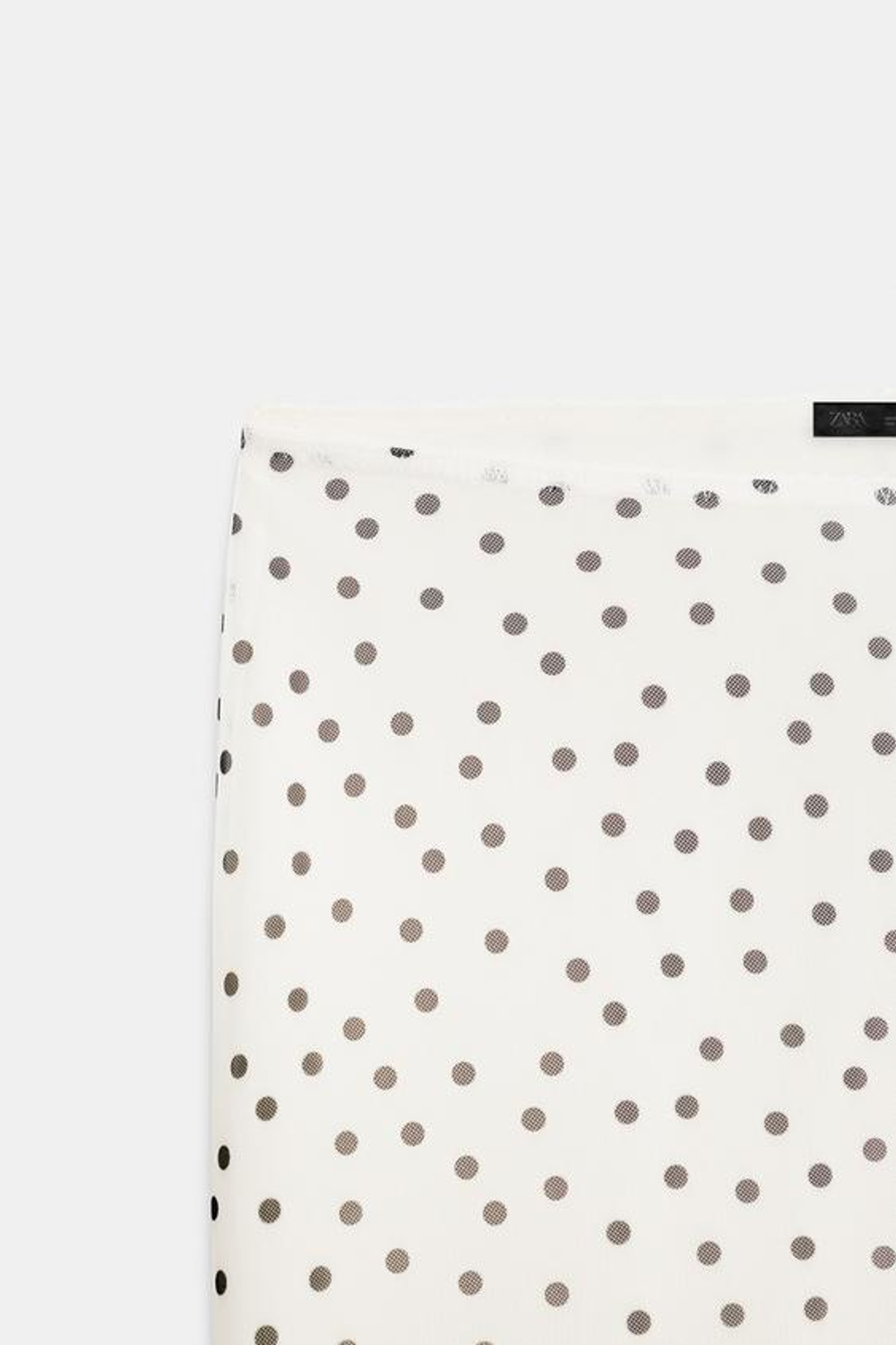 ZARA ЮБКА ИЗ ПОЛУПРОЗРАЧНОЙ ТКАНИ В ГОРОШЕК, БЕЛЫЙ/ЧЕРНЫЙ