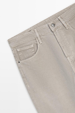Massimo Dutti Зауженные брюки с отделкой под деним, дымчатый