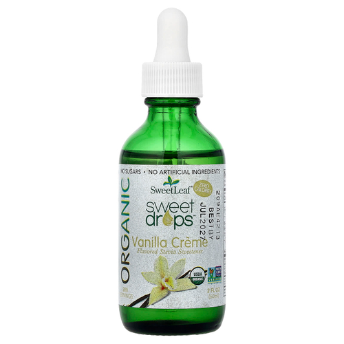 SweetLeaf Stevia, Organic Sweet Drops™, со вкусом ванильного крема, 60 мл (2 жидк. унции)