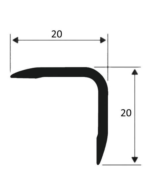 Угол "гравир." 20*20мм "DО-1" 2,7м Черный глянец анод. алюм.
