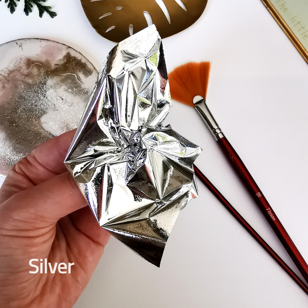 Зеркальная поталь "Mirror Shine", Silver, 100шт. 8*8,5см