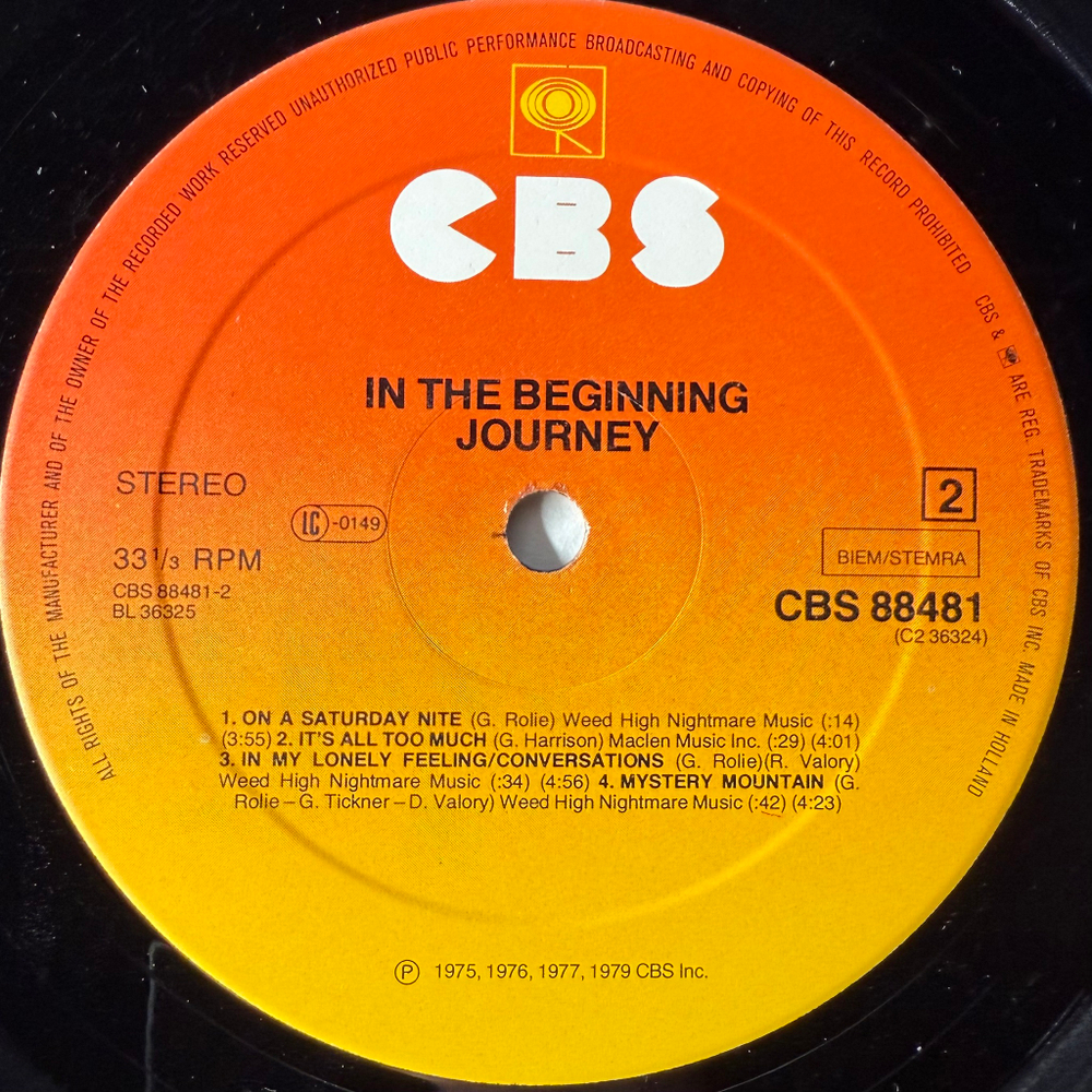 Journey - In The Beginning 1975-1977 2LP (Голландия 1979г.)
