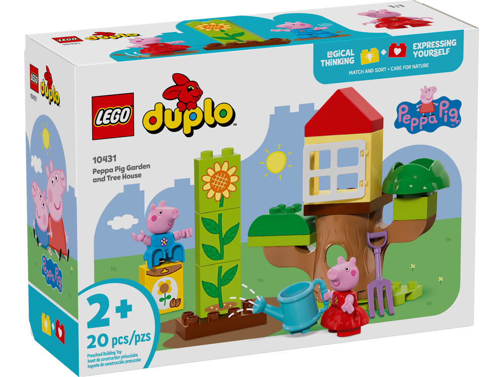 Конструктор Лего Дупло Свинка Пеппа домик на дереве 10431 | LEGO DUPLO Peppa Pig Garden and Tree House 20 деталей 2+