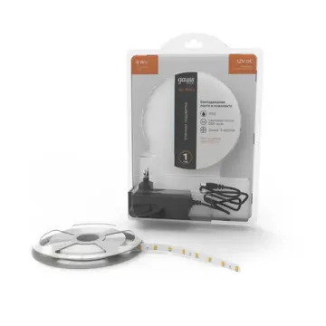 Лента LED 2835/60 12V 6W/m 600lm/m 3000K 8mm IP65 5m 1/50 BT013 Basic Gauss