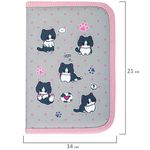 Пенал BRAUBERG, 1 отделение, полиэстер, 21х14 см, "Cat patches", 272327