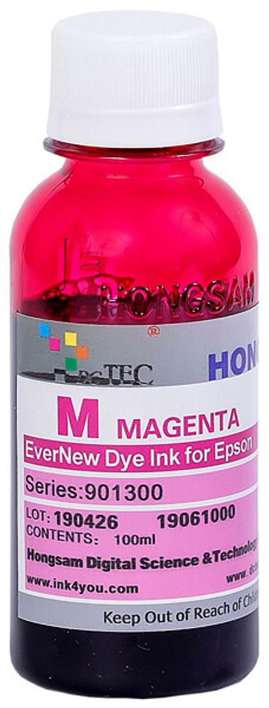 Чернила DCTec — HONGSAM водорастворимые для Epson серия: 901300 - Magenta (Пурпурный) 100 мл. Чернила DCTec — HONGSAM водорастворимые для Epson серия: 901300 - Magenta (Пурпурный) 100 мл.