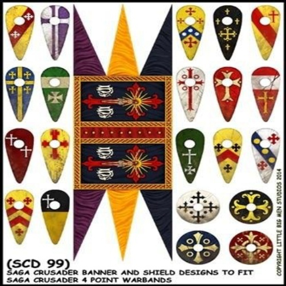 LBMS SAGA SCD 99   Crusader Banners &amp  Shield