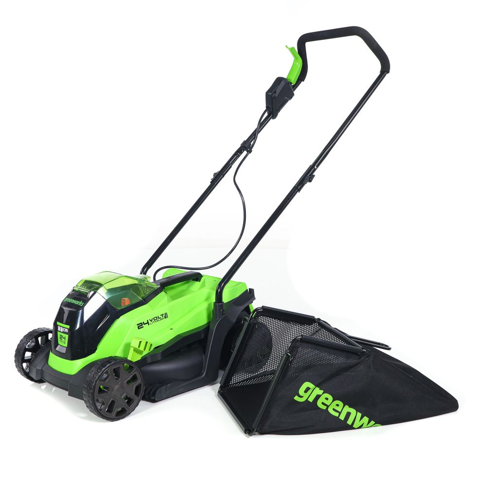 Аккумуляторная газонокосилка Greenworks GD24LM33K2, 24v, 33 см, (2516107UA), с аккумулятором 2 А·ч и зарядным устройством 2А