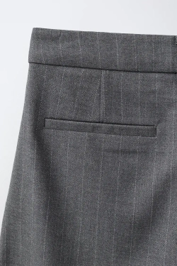 ZARA БРЮКИ SASTRE BARREL С ЗАПАХОМ, СЕРЫЙ