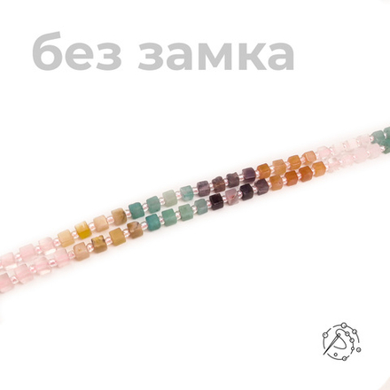 Нить бусин микс ( розовый кварц, кварц, аметист)