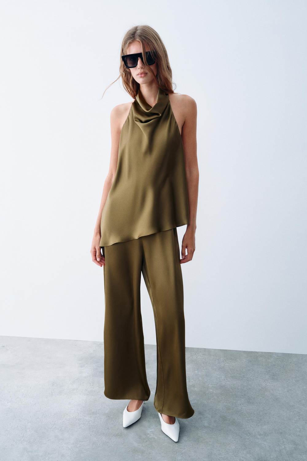 АТЛАСНЫЙ КОМБИНЕЗОН ХАЛТЕР — ZARA