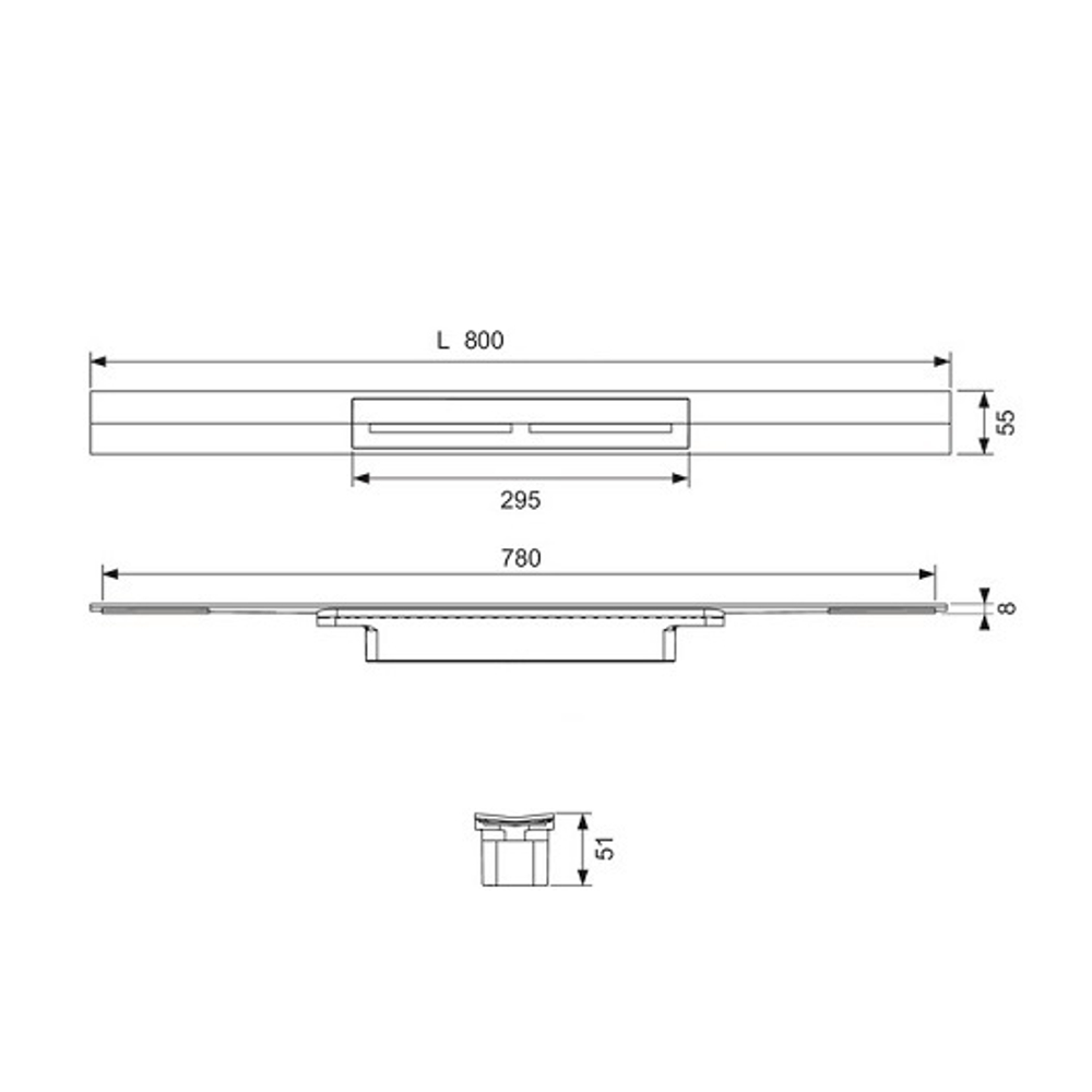 Профиль для душа TECEdrainprofile, 800 мм, PVD Polished Gold Optic