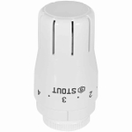 Комплект клапанов термостатических прямой STOUT Design - 1/2" (ВР/НР-американка, PN10, Tmax 120°C, EPTF уплотнение, цвет белый)