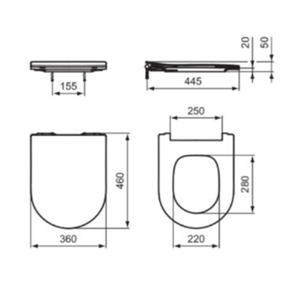 Сиденье и крышка Ideal Standard BLEND CURVE