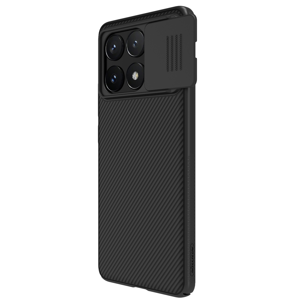 Чехол черного цвета для Xiaomi Poco X6 Pro 5G и Redmi K70E от Nillkin, серия CamShield Case с защитной шторкой для задней камеры