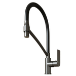 Смеситель для кухни 35k MIXLINE МЛ33-108Г(ML33-108GR)"Сити " гибкий излив с фикс.бок.ручка  ГРАФИТ