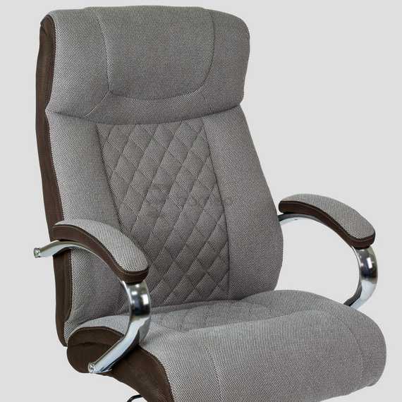 Кресло Barneo K-306 BIG SIZE XXL для руководителя коричневая ткань, газлифт 3кл