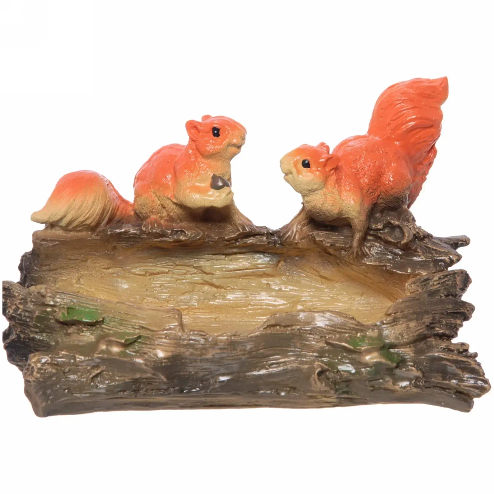 Фигура из гипса «Кормушка, Белочки» 16*25см