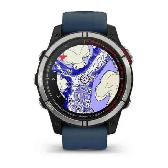 Garmin Quatix 7 Sapphire титановый с синим силиконовым ремешком