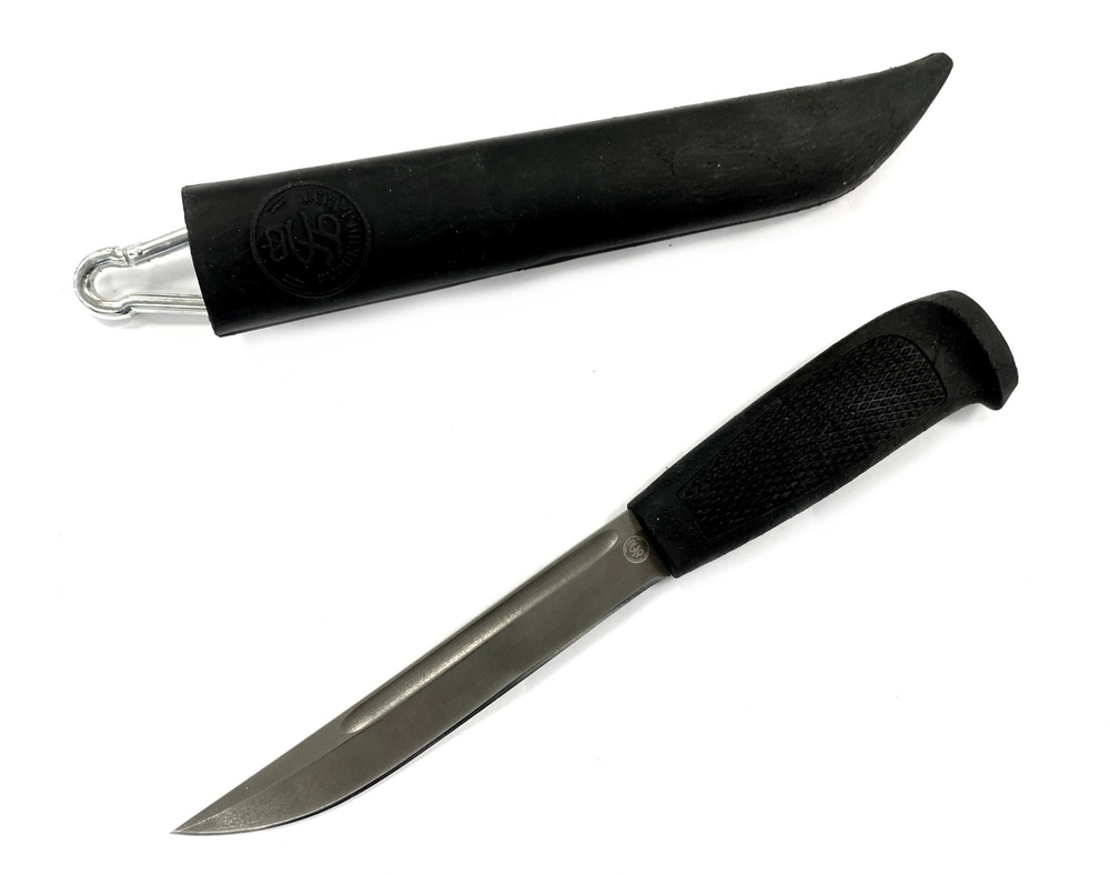 Нож Финка-043, сталь D2, резинопластик, черный